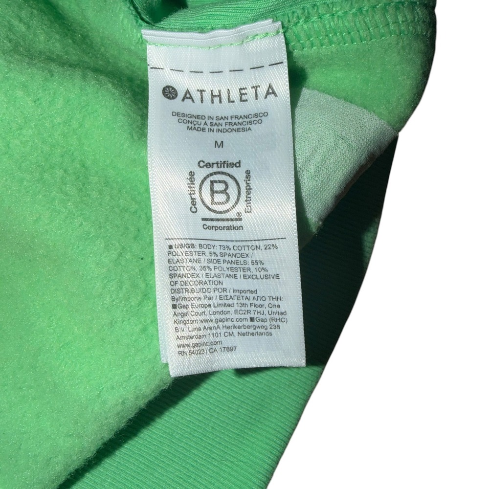 Athleta Forever Fleece 1/4 Zip Sweatshirt Valley Green Medium - Picture 8 of 11